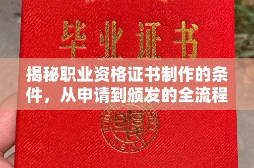 蕉岭揭秘职业资格证书制作的条件，从申请到颁发的全流程解析