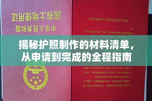 蕉岭揭秘护照制作的材料清单，从申请到完成的全程指南