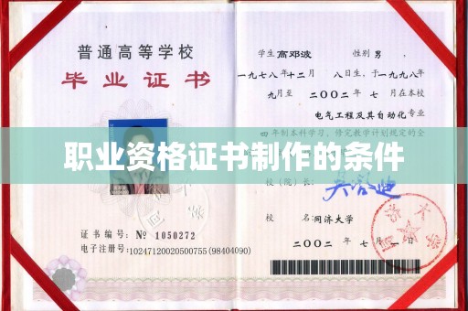 蕉岭职业资格证书制作的条件